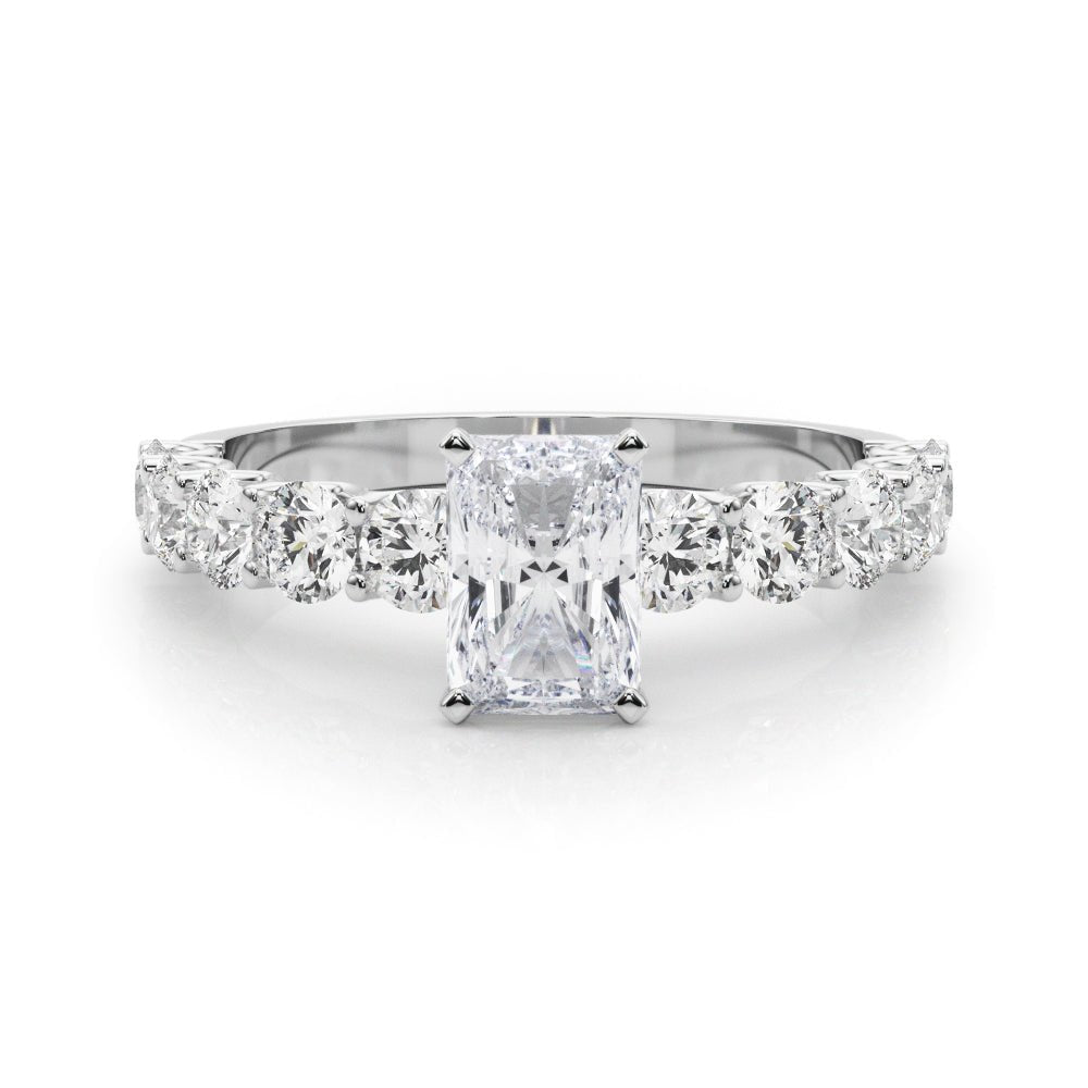 Radiant Center Large Pavé Engagement Ring - Diamonds By Rothschild