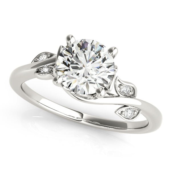 Round Detailed Side Stone Engagement Ring - Diamonds By Rothschild