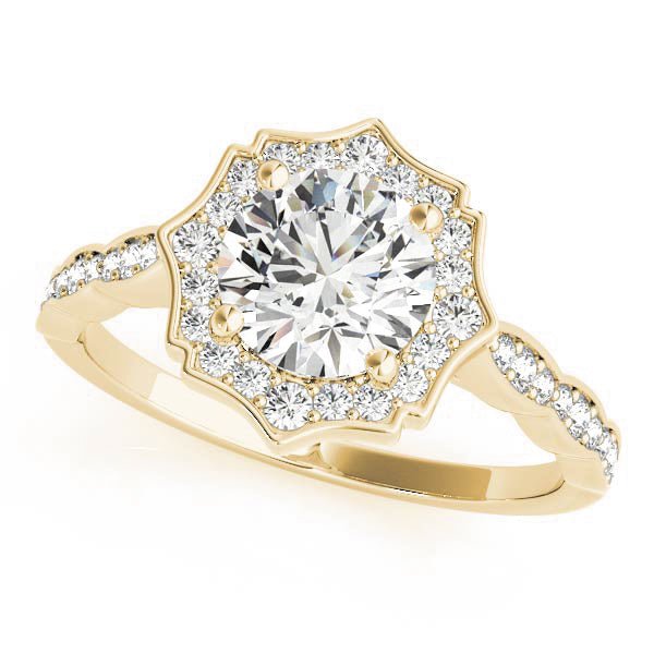 Scalloped Round Halo Pavé Engagement Ring - Diamonds By Rothschild