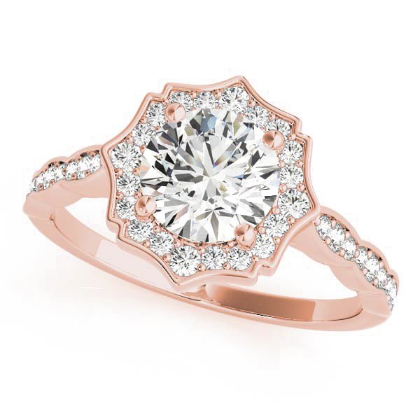 Scalloped Round Halo Pavé Engagement Ring - Diamonds By Rothschild