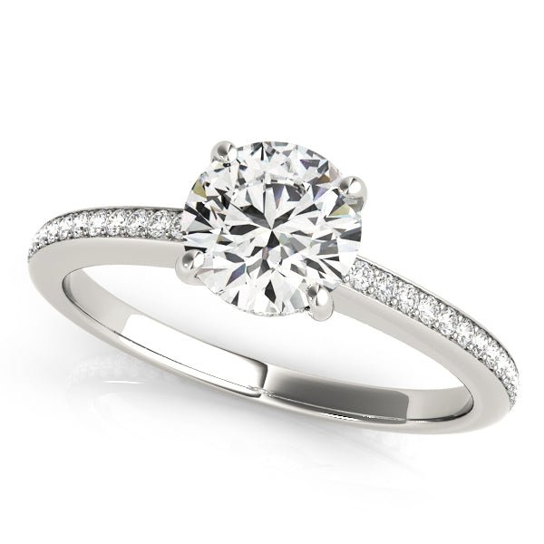 Single Row Round Diamond Channel Engagement Ring - Diamonds By Rothschild
