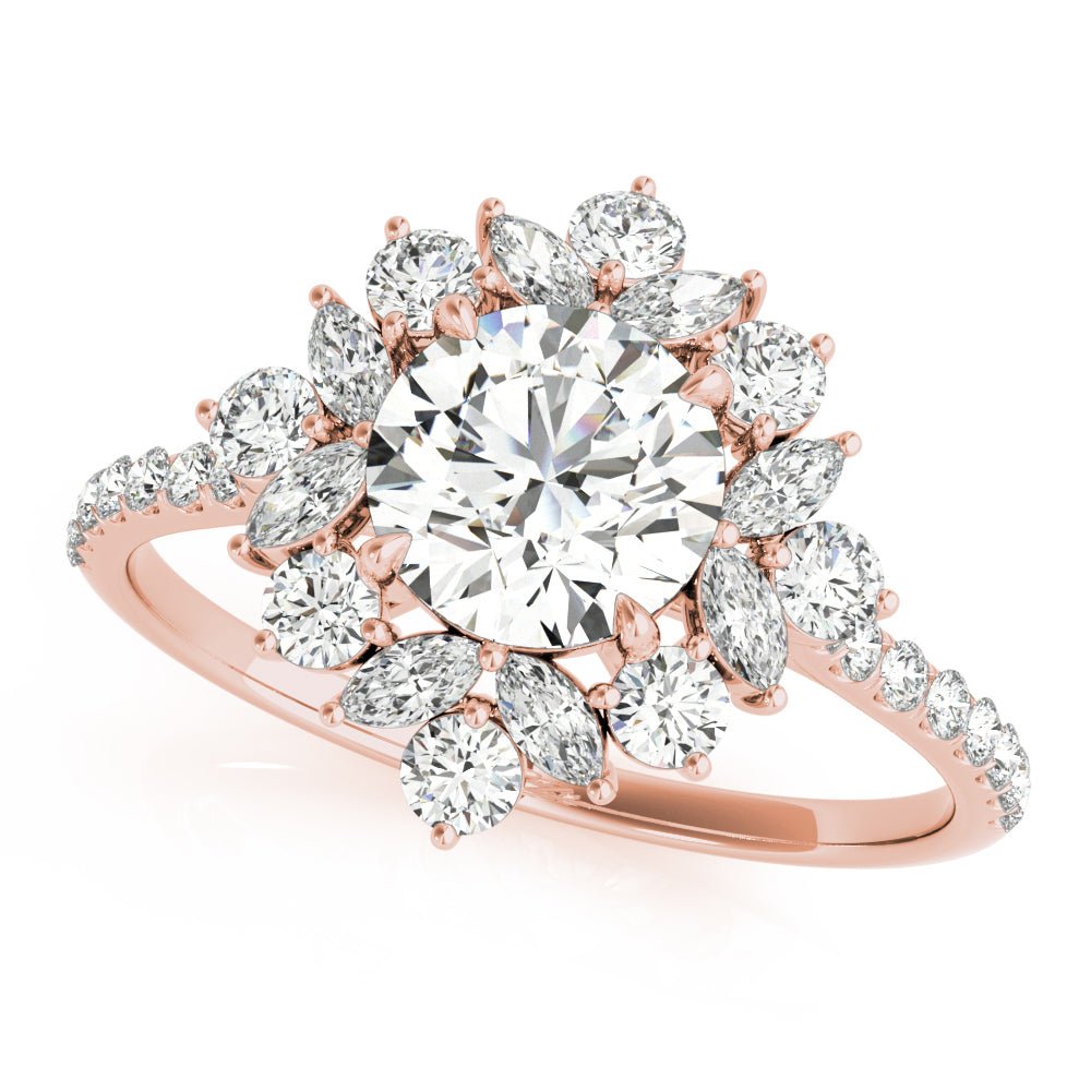 Single Row Round Halo Engagement Ring - Diamonds By Rothschild