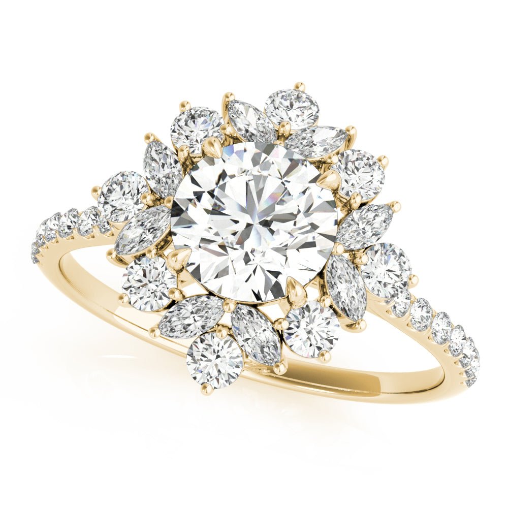 Single Row Round Halo Engagement Ring - Diamonds By Rothschild