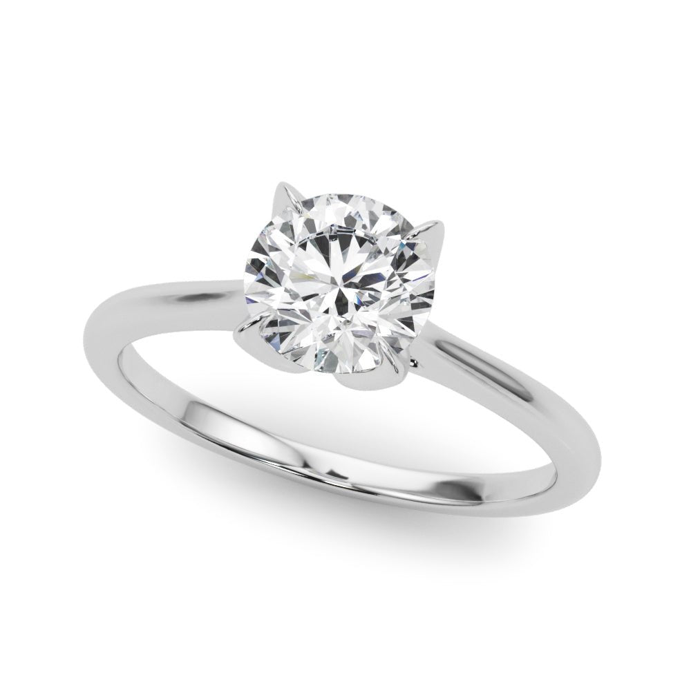 Solitaire Round Engagement Ring with Cathedral Prong Setting - Diamonds By Rothschild