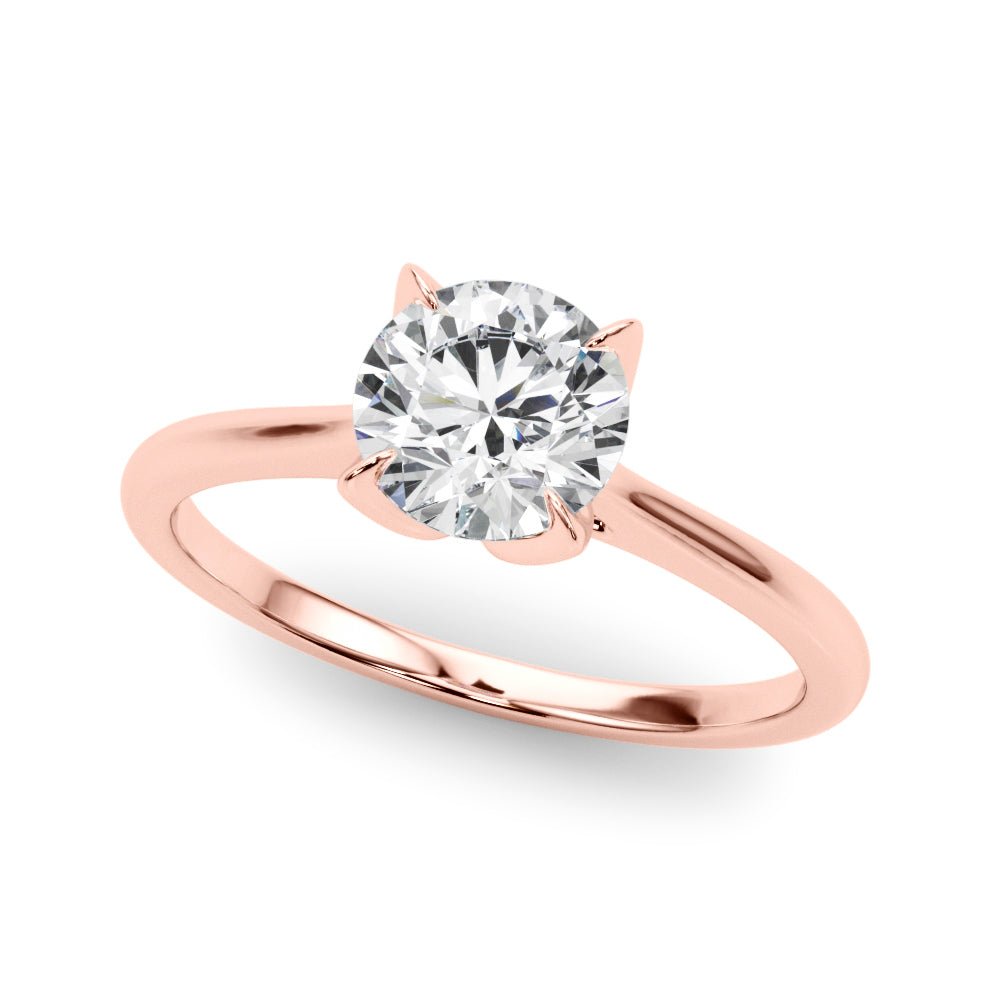 Solitaire Round Engagement Ring with Cathedral Prong Setting - Diamonds By Rothschild