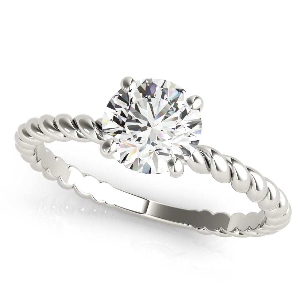 Twisted Shank Engagement Ring with Round Solitaire Diamond - Diamonds By Rothschild