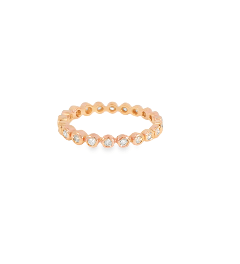 14KR Rose Gold Bezel Diamond Eternity Ring - 0.30ctw - Diamonds By Rothschild
