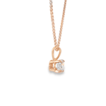 14KR Round Diamond Solitaire Necklace - .50ct 18in chain - Diamonds By Rothschild