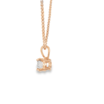 14KR Round Diamond Solitaire Necklace - .50ct 18in chain - Diamonds By Rothschild