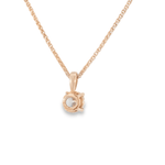 14KR Round Diamond Solitaire Necklace - .50ct 18in chain - Diamonds By Rothschild