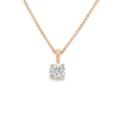 14KR Round Diamond Solitaire Necklace - .50ct 18in chain - Diamonds By Rothschild