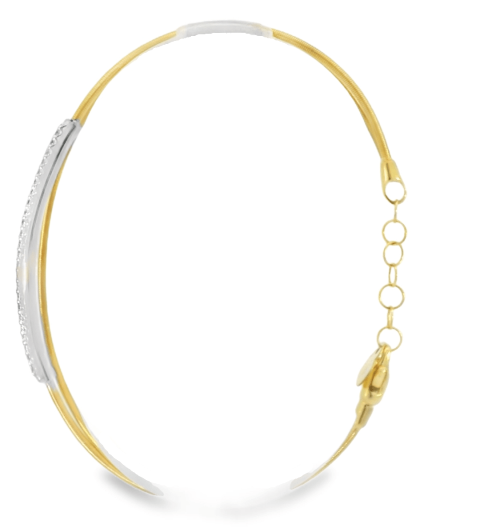 14kt Two Tone Criss - Cross Diamond Bracelet - 0.25ctw - Diamonds By Rothschild