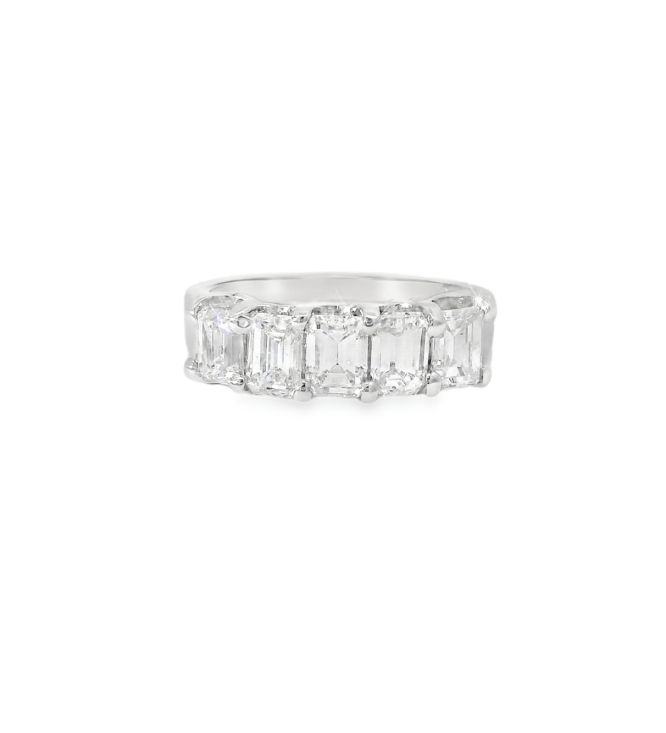 14KW 5 stone Emerald cut Diamond Band - 2.27ctw - Diamonds By Rothschild