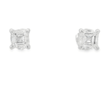 14KW Asscher Cut Diamond Studs - GIA Certified H VVS 1.05CTTW - Diamonds By Rothschild