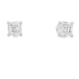 14KW Asscher Cut Diamond Studs - GIA Certified H VVS 1.05CTTW - Diamonds By Rothschild