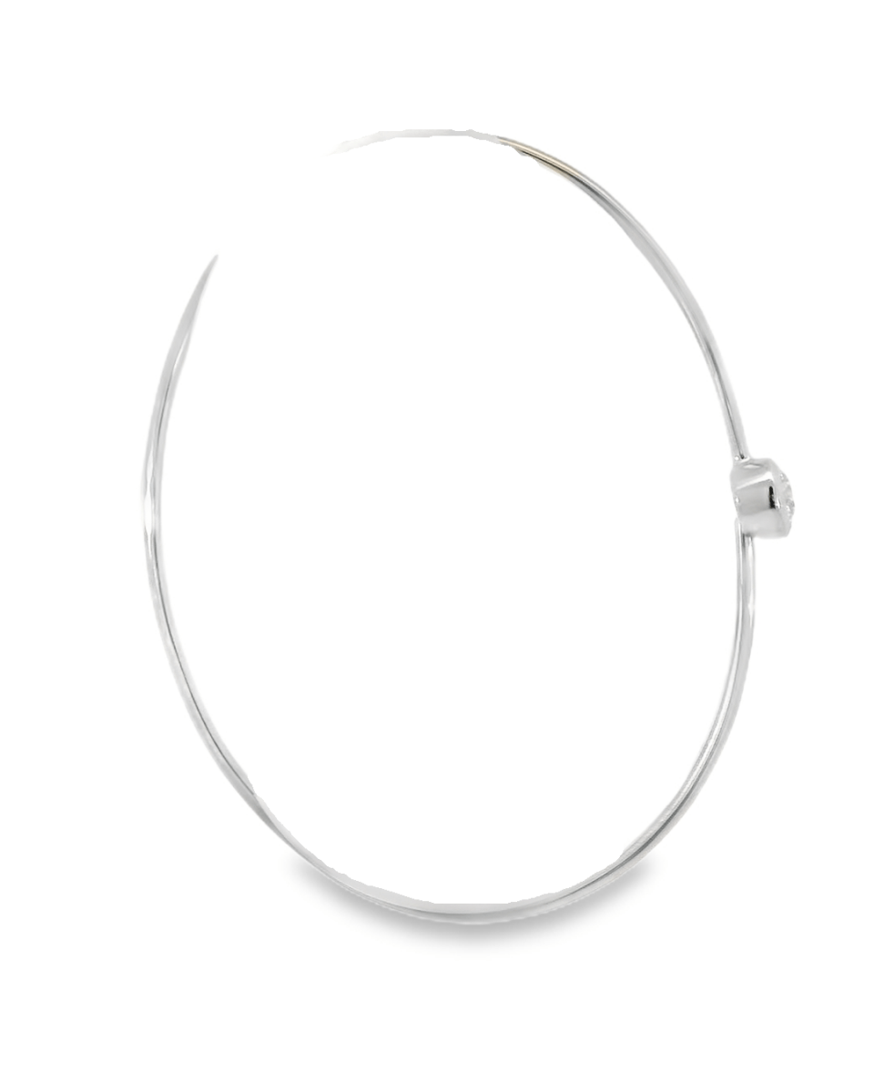 14kw Bezel Diamond Bangle - 0.32cttw F VS - Diamonds By Rothschild