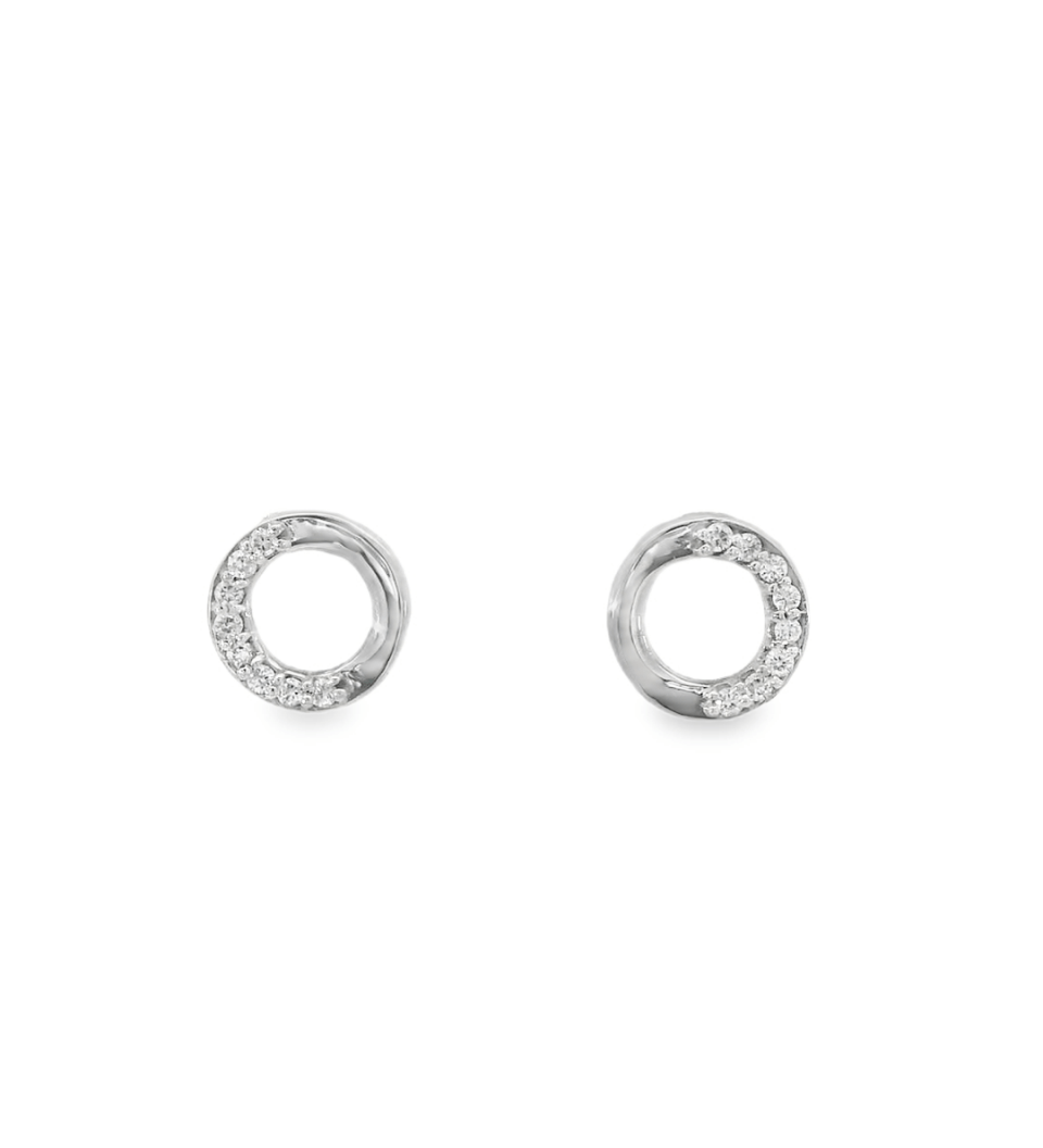 14KW Circle Diamond Studs - 0.10ctw - Diamonds By Rothschild