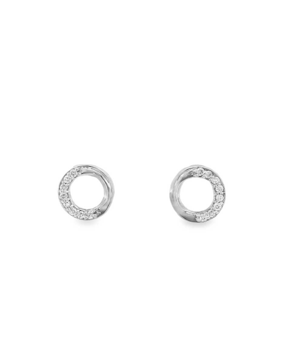 14KW Circle Diamond Studs - 0.10ctw - Diamonds By Rothschild