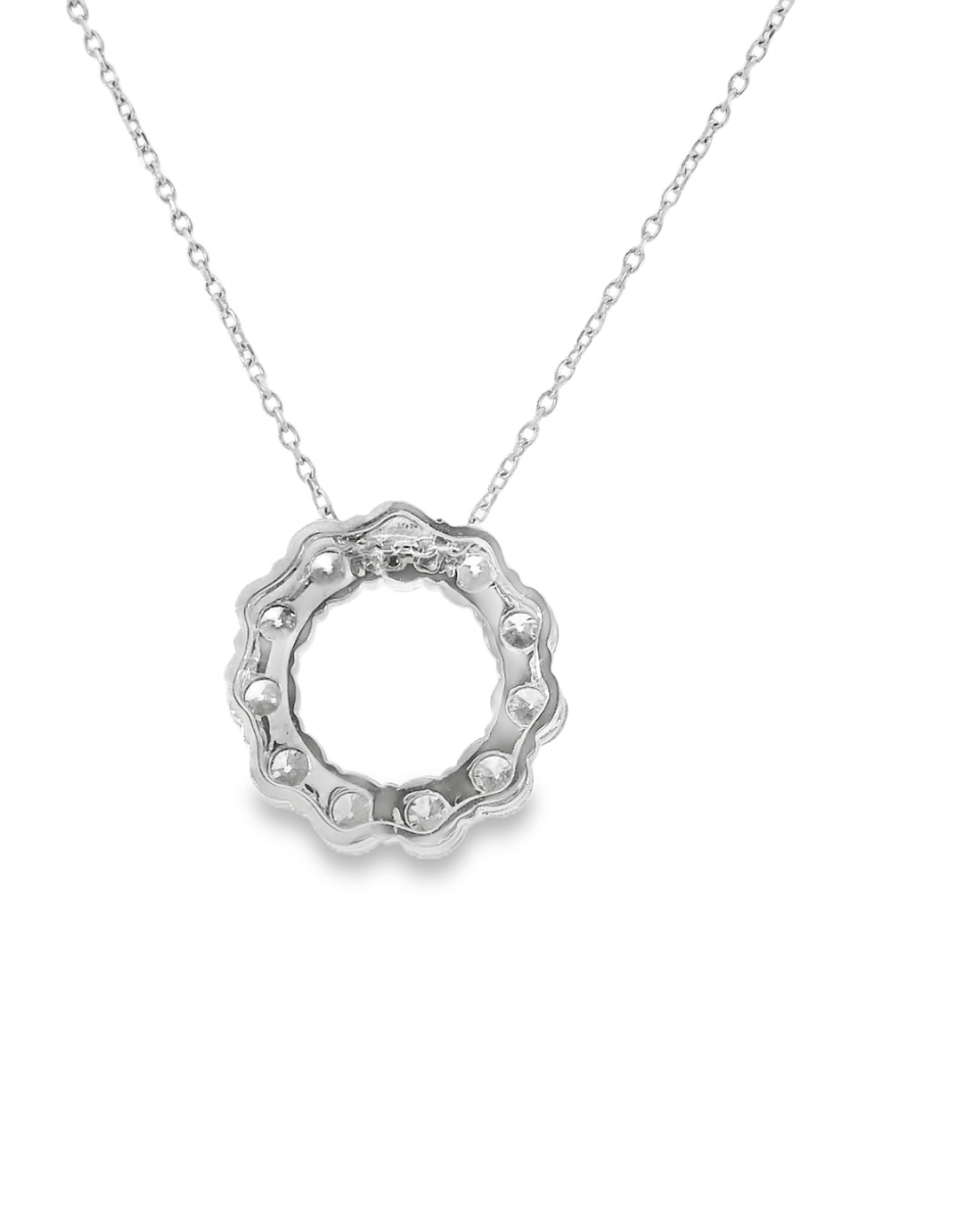 14KW Diamond Circle Pendant - 2.20cttw, 16 - 18in chain - Diamonds By Rothschild