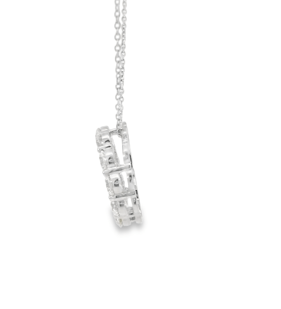 14KW Diamond Circle Pendant - 2.20cttw, 16 - 18in chain - Diamonds By Rothschild