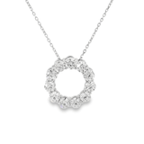 14KW Diamond Circle Pendant - 2.20cttw, 16 - 18in chain - Diamonds By Rothschild