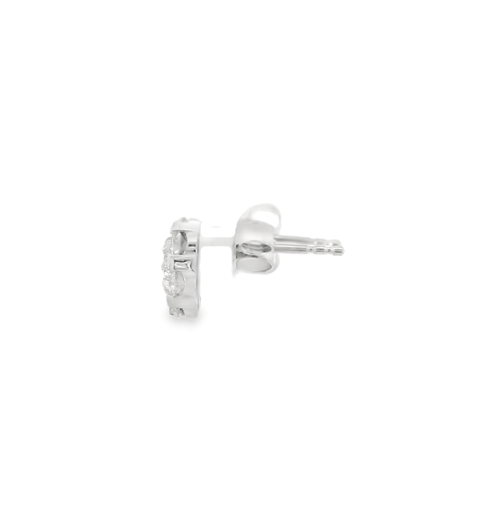 14KW Diamond Cluster Earrings - 1.12ctw - Diamonds By Rothschild