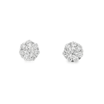 14KW Diamond Cluster Earrings - 1.12ctw - Diamonds By Rothschild