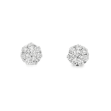 14KW Diamond Cluster Earrings - 1.12ctw - Diamonds By Rothschild
