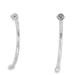14KW Diamond Half - Hoop "J Shape" Earrings - 3.76ctw - Diamonds By Rothschild