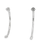 14KW Diamond Half - Hoop "J Shape" Earrings - 3.76ctw - Diamonds By Rothschild