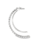 14KW Diamond Half - Hoop "J Shape" Earrings - 3.76ctw - Diamonds By Rothschild