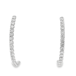 14KW Diamond Half - Hoop "J Shape" Earrings - 3.76ctw - Diamonds By Rothschild