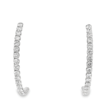 14KW Diamond Half - Hoop "J Shape" Earrings - 3.76ctw - Diamonds By Rothschild
