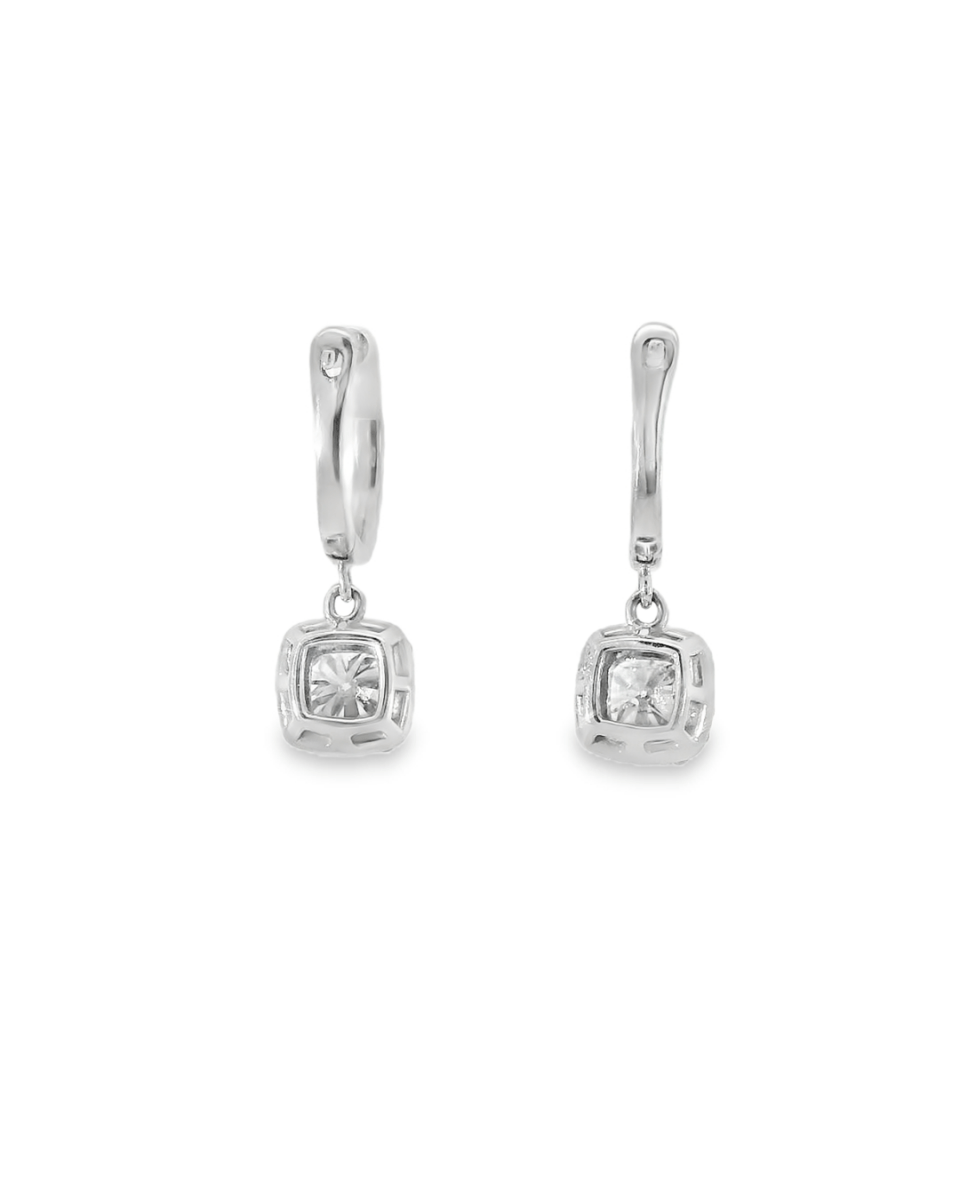 14KW Diamond Hoop Dangle Earrings - 1.96 CTTW - Diamonds By Rothschild