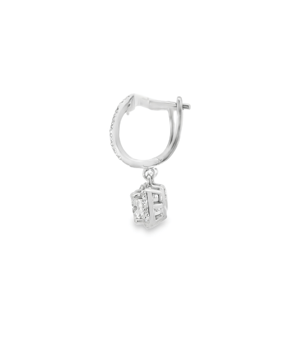 14KW Diamond Hoop Dangle Earrings - 1.96 CTTW - Diamonds By Rothschild