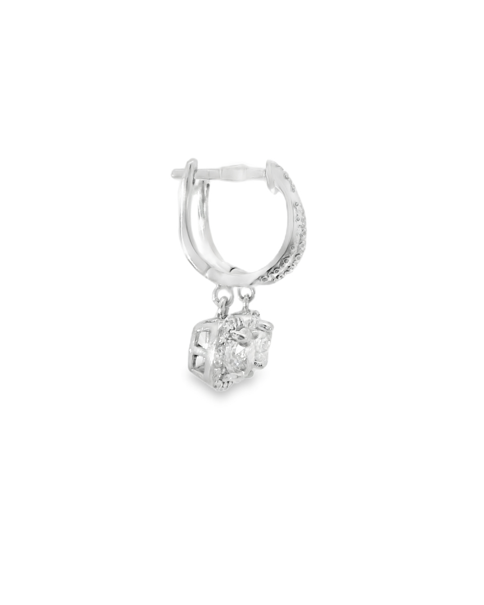 14KW Diamond Hoop Dangle Earrings - 1.96 CTTW - Diamonds By Rothschild