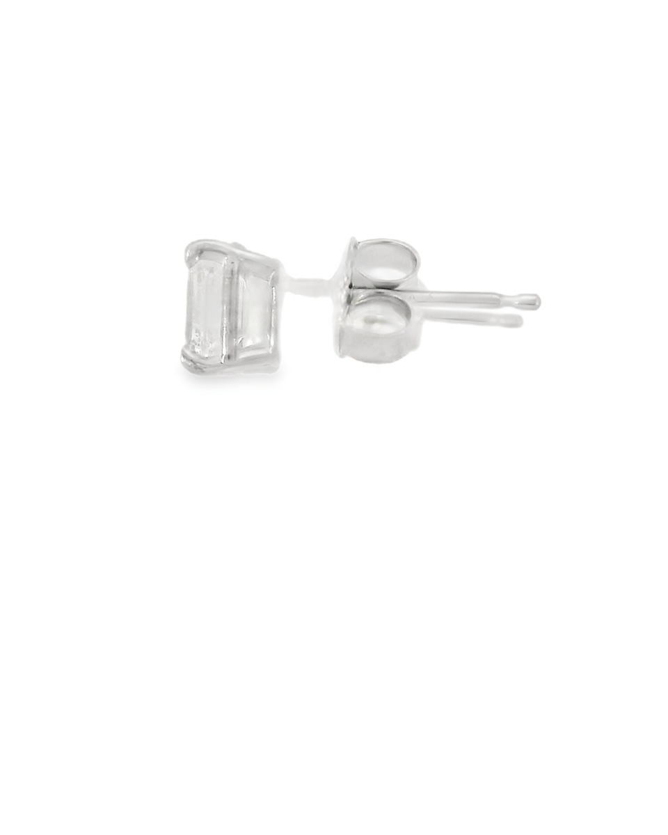 14KW Emerald Cut Diamond Studs - H VVS 1.05CTW - Diamonds By Rothschild