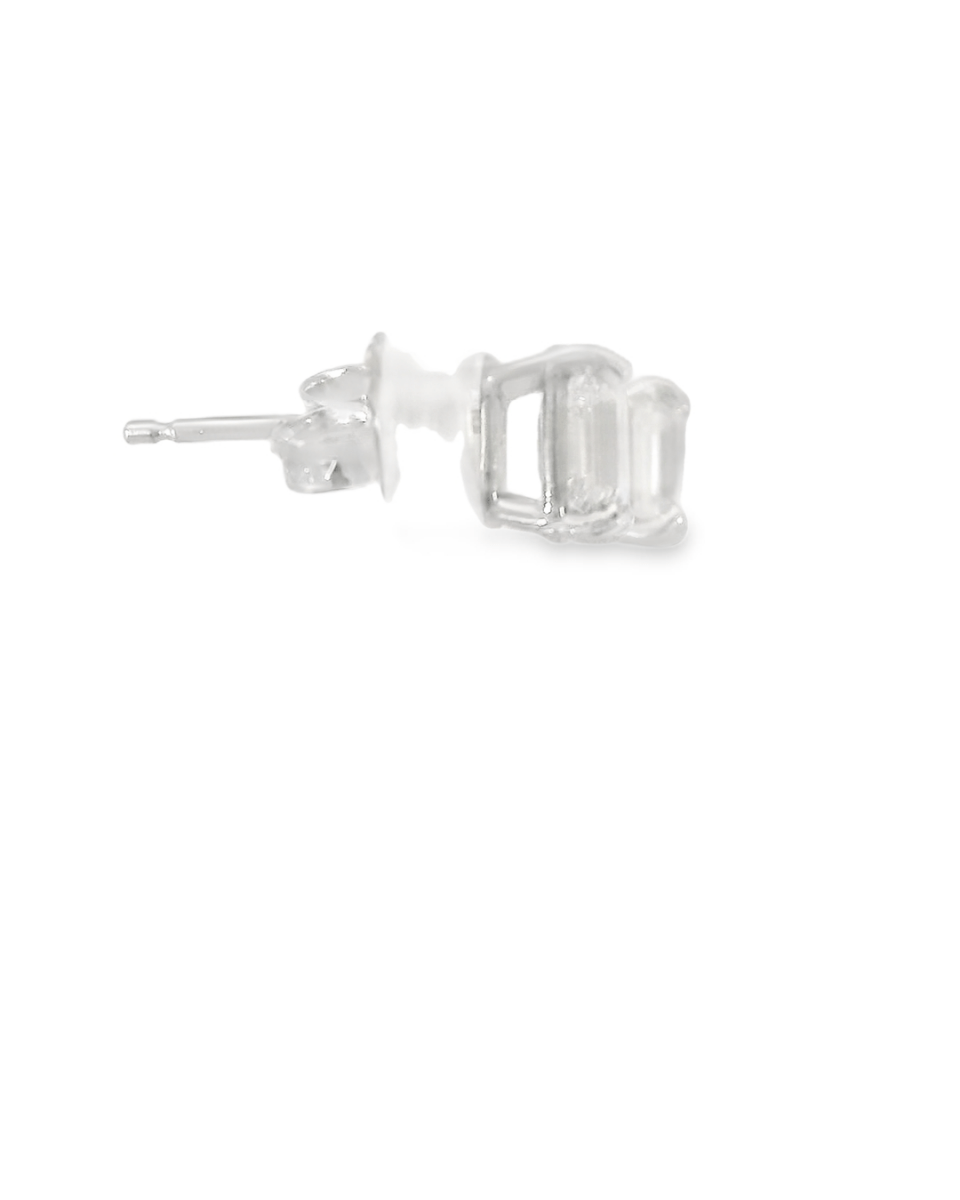 14KW Emerald Cut Diamond Studs - H VVS 1.05CTW - Diamonds By Rothschild