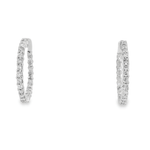14KW Inside - Outside Diamond Hoop Earrings - 1.50ctw - Diamonds By Rothschild
