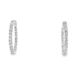 14KW Inside - Outside Diamond Hoop Earrings - 1.50ctw - Diamonds By Rothschild