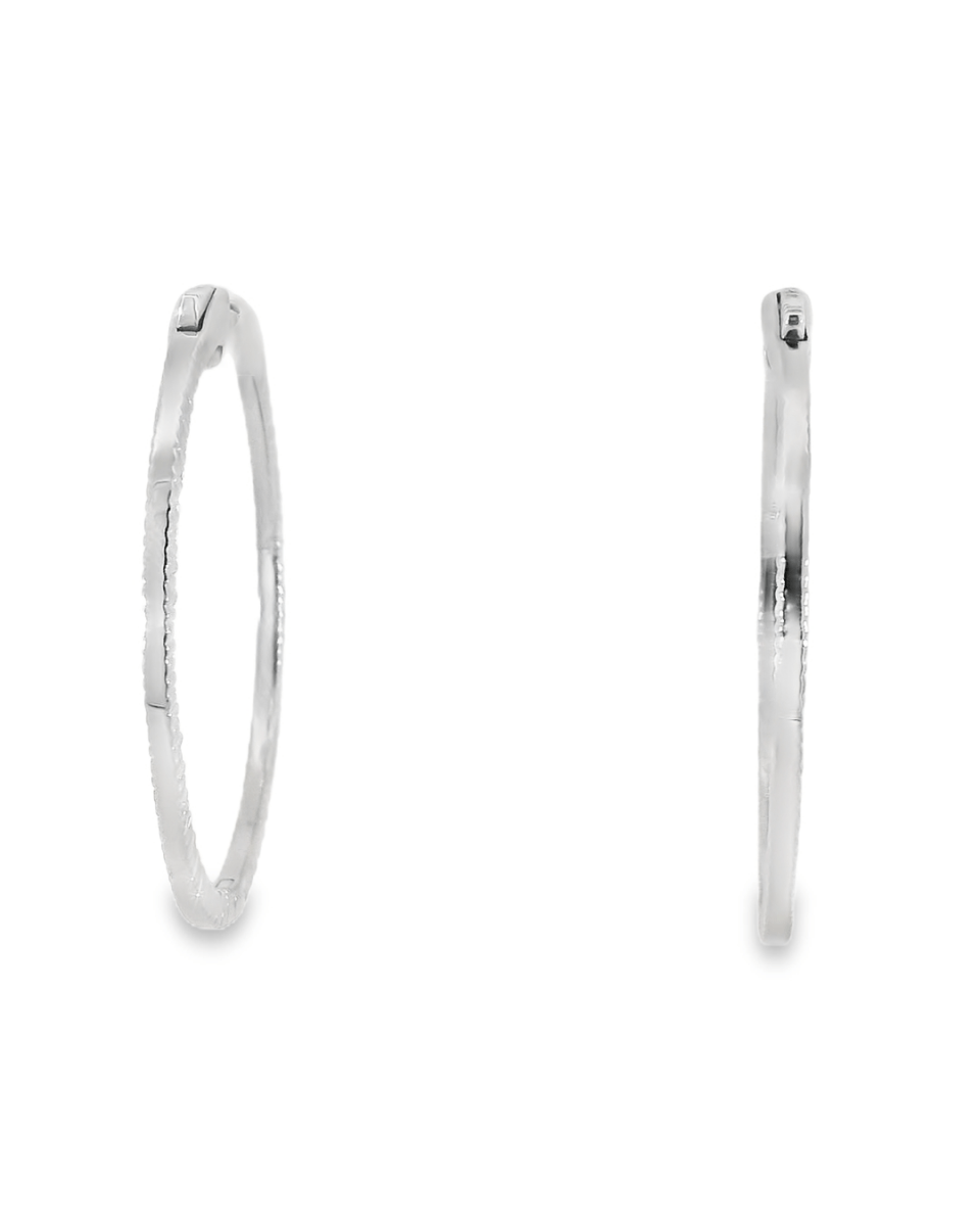 14KW Inside - Outside Diamond Hoop Earrings - 1.70ctw - Diamonds By Rothschild