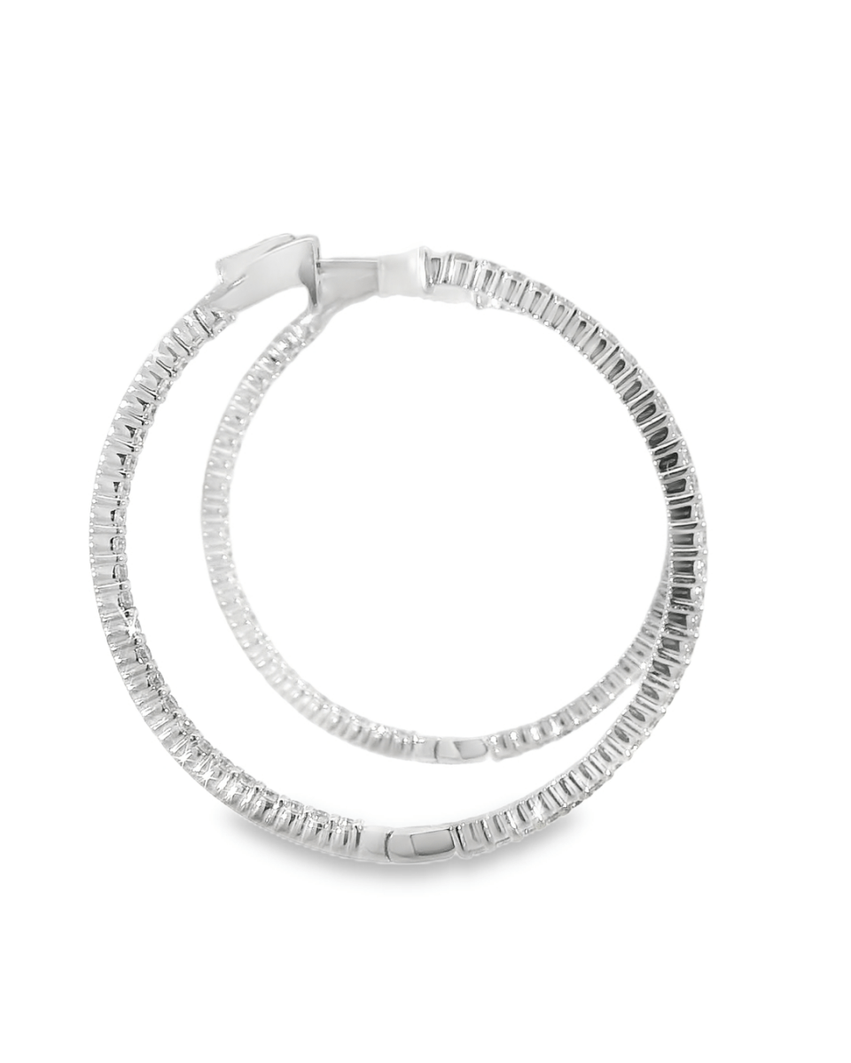 14KW Inside - Outside Diamond Hoop Earrings - 1.70ctw - Diamonds By Rothschild