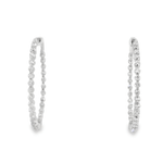 14KW Inside - Outside Diamond Hoop Earrings - 2.19ctw - Diamonds By Rothschild