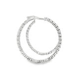 14KW Inside - Outside Diamond Hoop Earrings - 2.19ctw - Diamonds By Rothschild