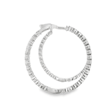 14KW Inside - Outside Diamond Hoop Earrings - 2.19ctw - Diamonds By Rothschild