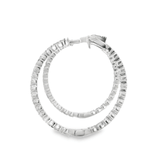 14KW Inside - Outside Diamond Hoop Earrings - 2.19ctw - Diamonds By Rothschild