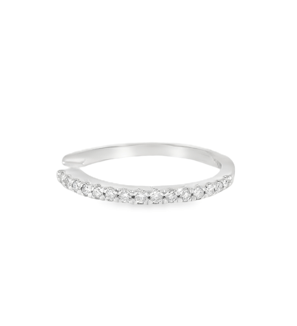 14KW Open - Ended Diamond Spacer Wedding Ring - 0.25ctw - Diamonds By Rothschild