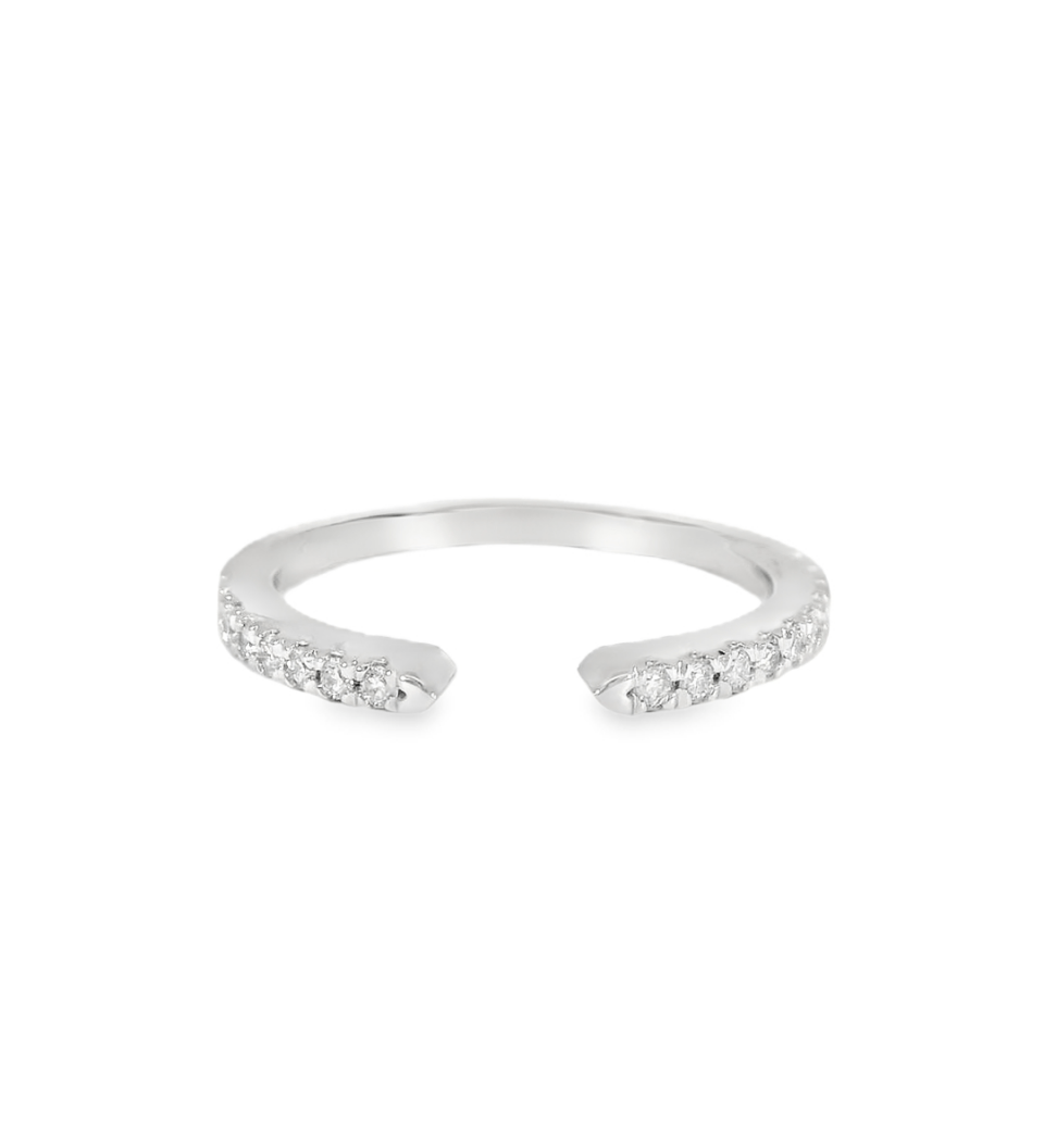 14KW Open - Ended Diamond Spacer Wedding Ring - 0.25ctw - Diamonds By Rothschild