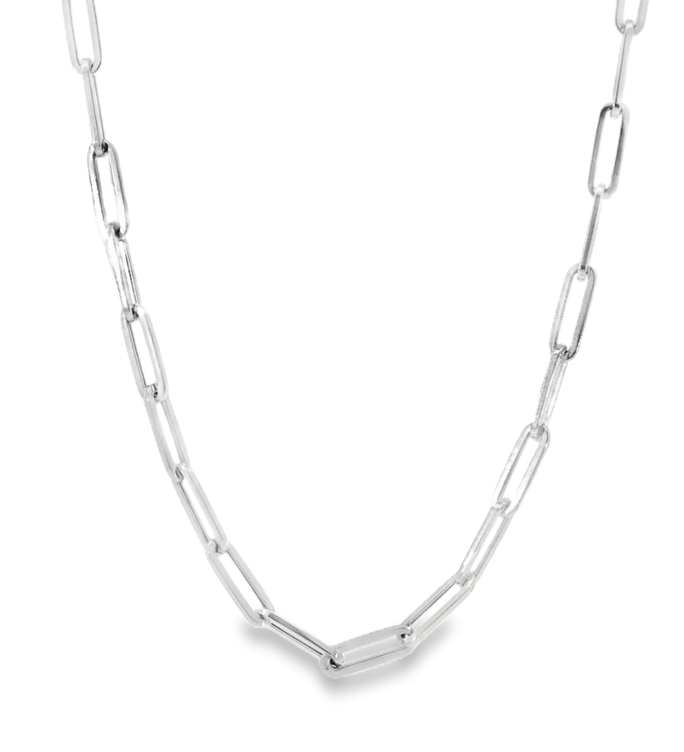 14KW Paperclip - Chain Necklace - Diamonds By Rothschild