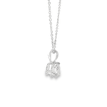 14KW Round Diamond Solitaire Necklace - .71ct E I2 16 - 18in - Diamonds By Rothschild